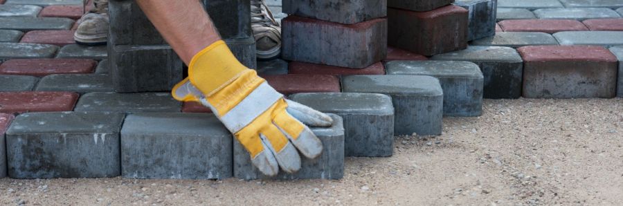 Paver and stone hardscape edging installation